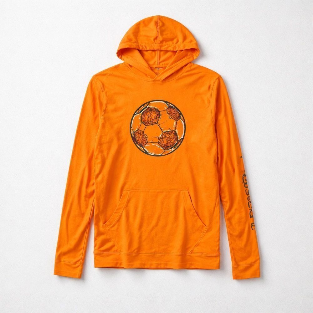 DSG Citrus Splash soccer graphic long sleeve hooded l/S tee NWT size large